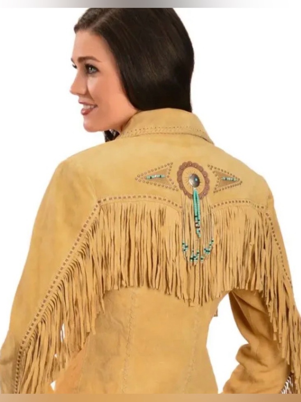 Scully fringed and beaded genuine leather jacket - Picture 14 of 15